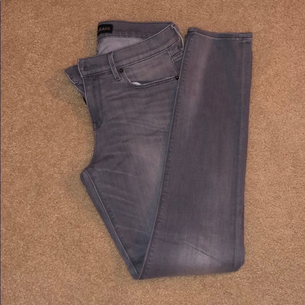 Express skinny denim.  Light gray.